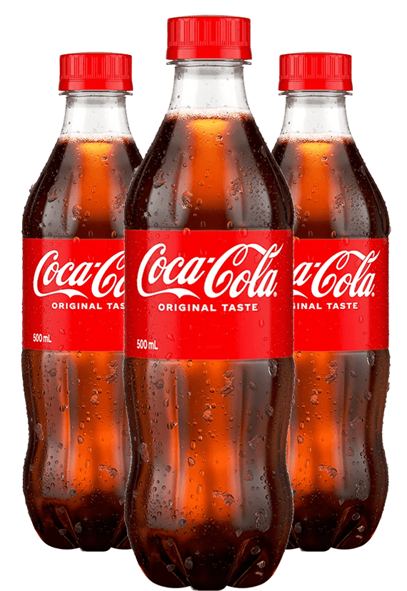 Three bottles of Coca-Cola® Original